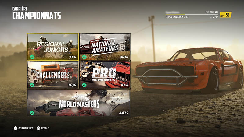 WRECKFEST - mode carrière