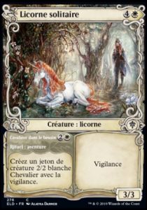 Carte Magic Trône d'Eldraine - Licorne solitaire