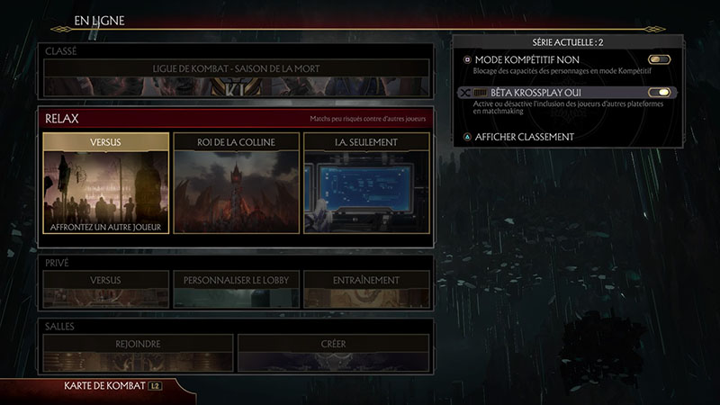 MK 11 - Modes de jeu en ligne