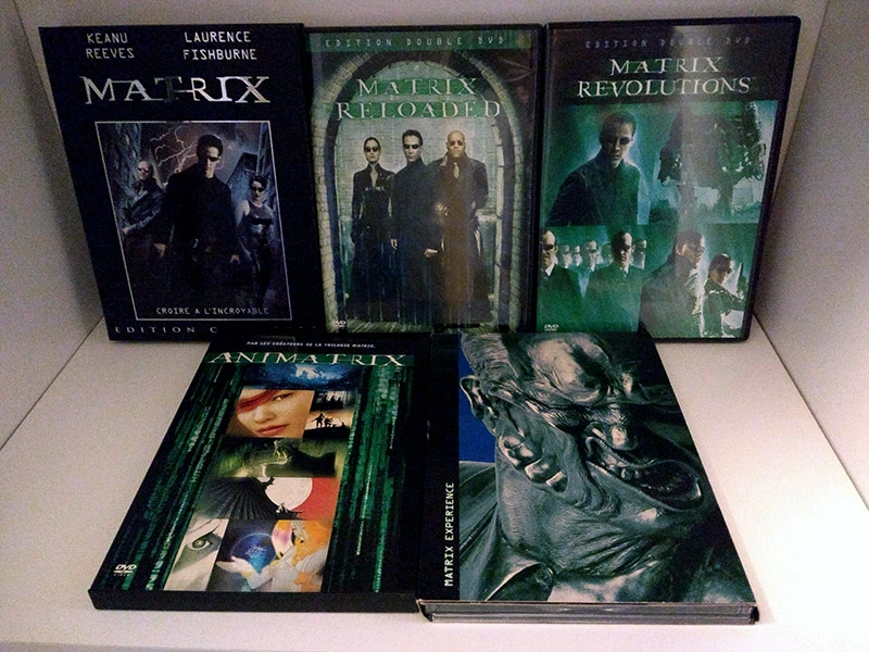 Les films de la trilogie + Animatrix + Experience