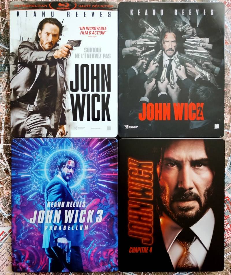 Les 4 films John Wick en steelbook