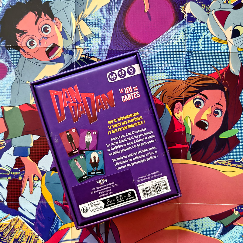 La boite du jeu de carte Dan Da Dan (dos)